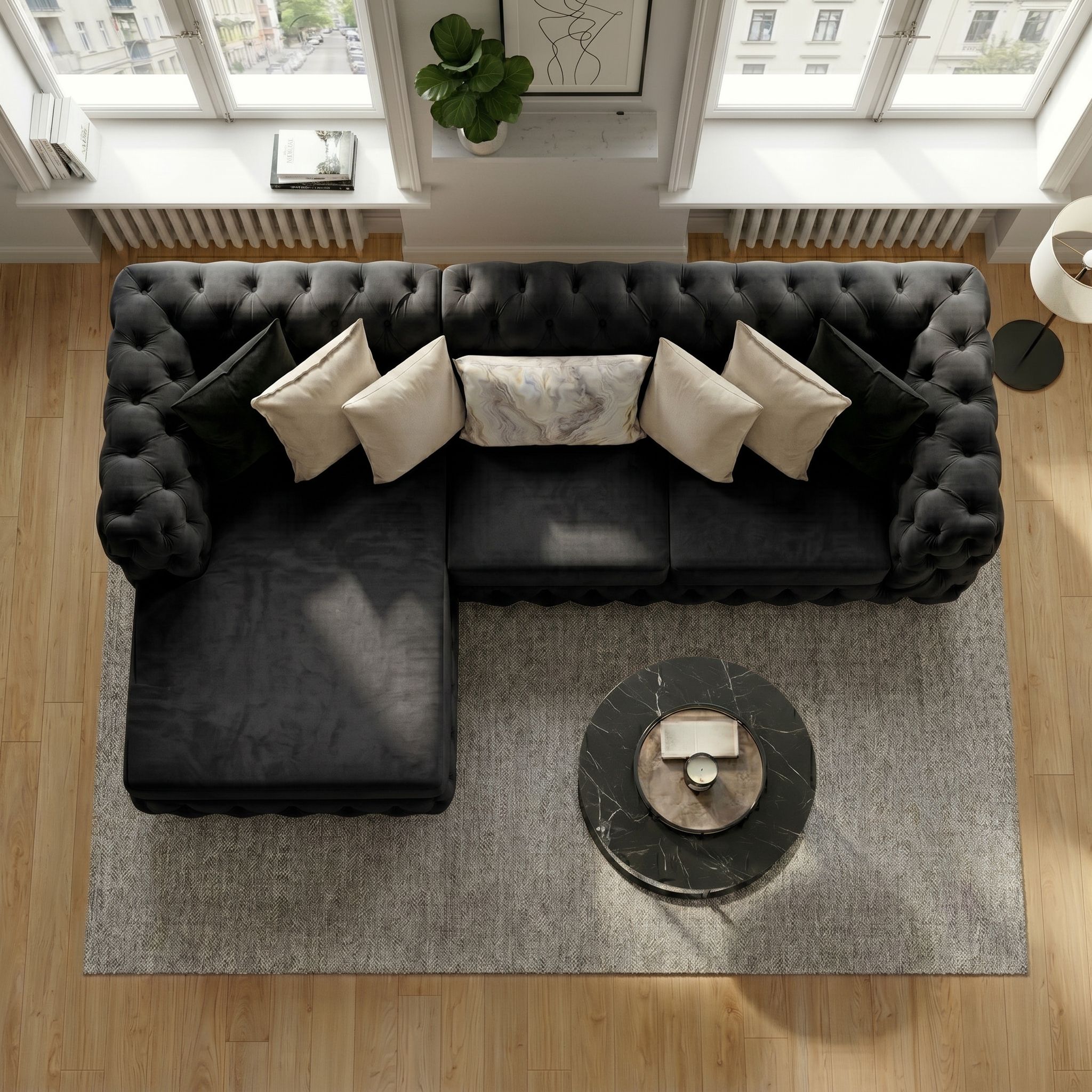 Chesterfield chaise sofa