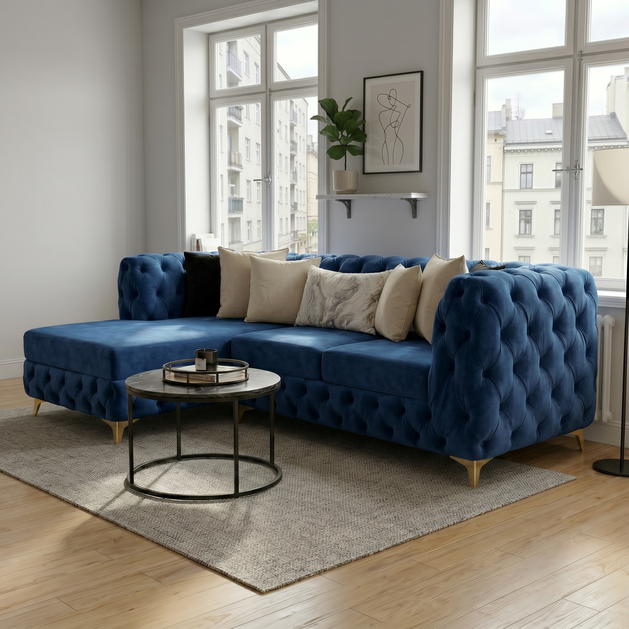 Chesterfield chaise sofa