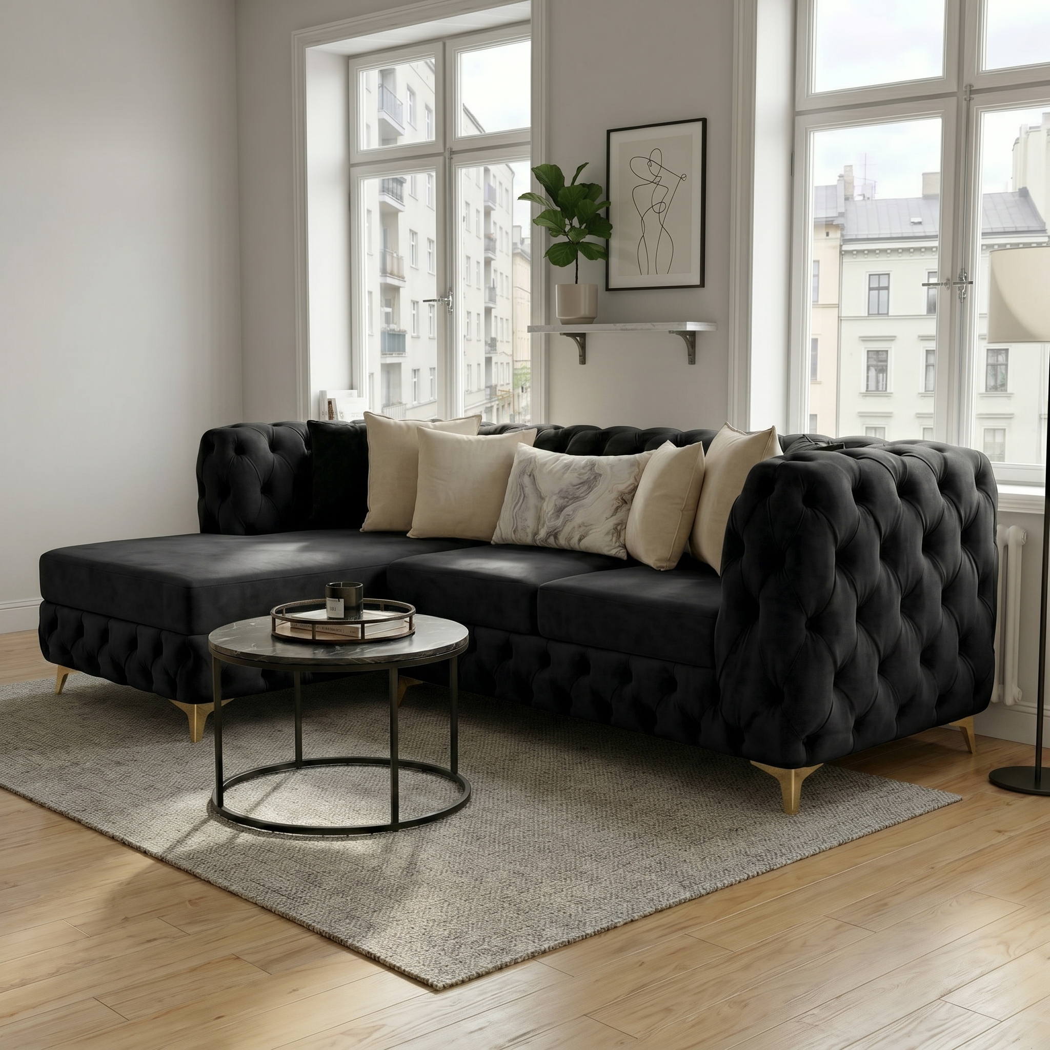 Chesterfield chaise sofa