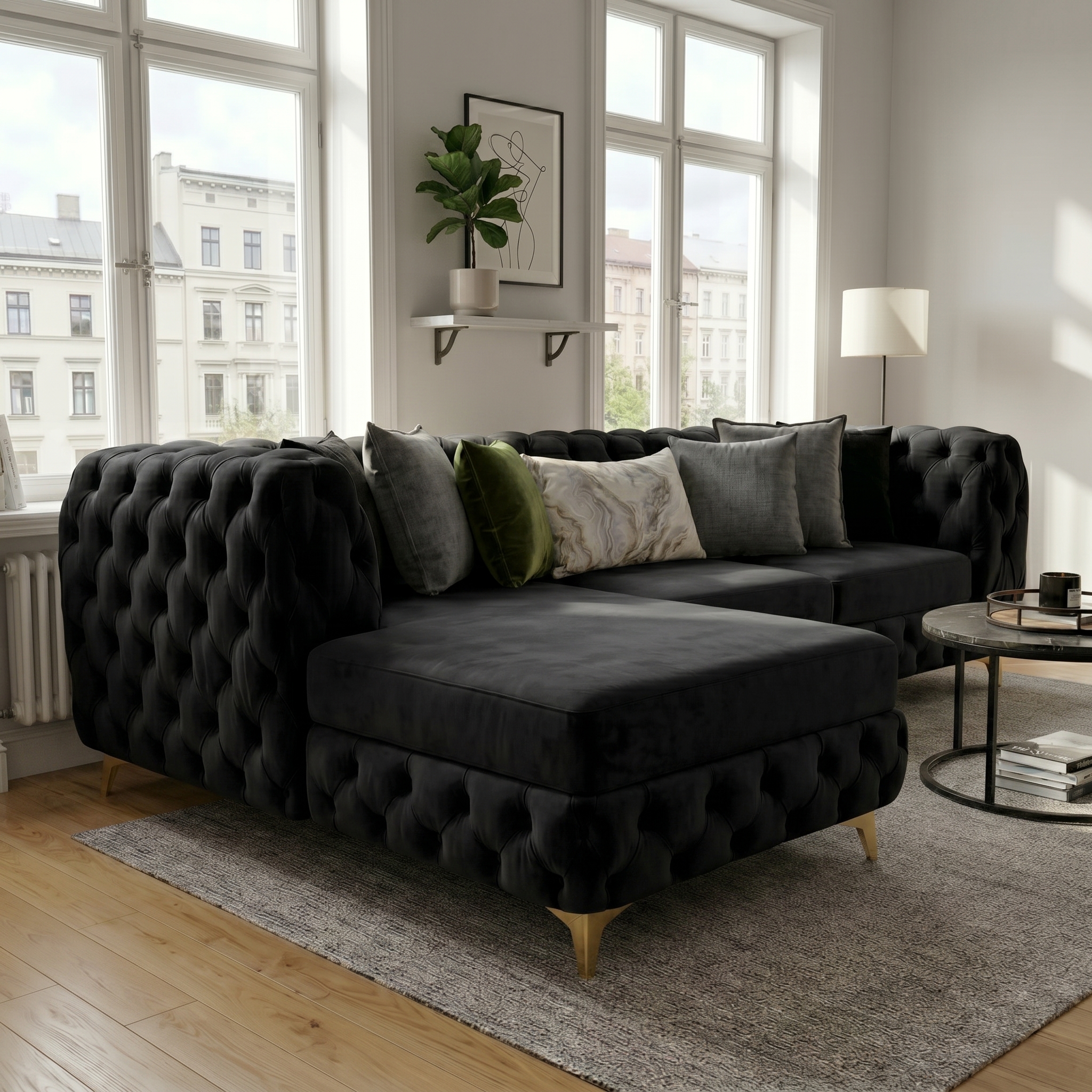Chesterfield chaise sofa