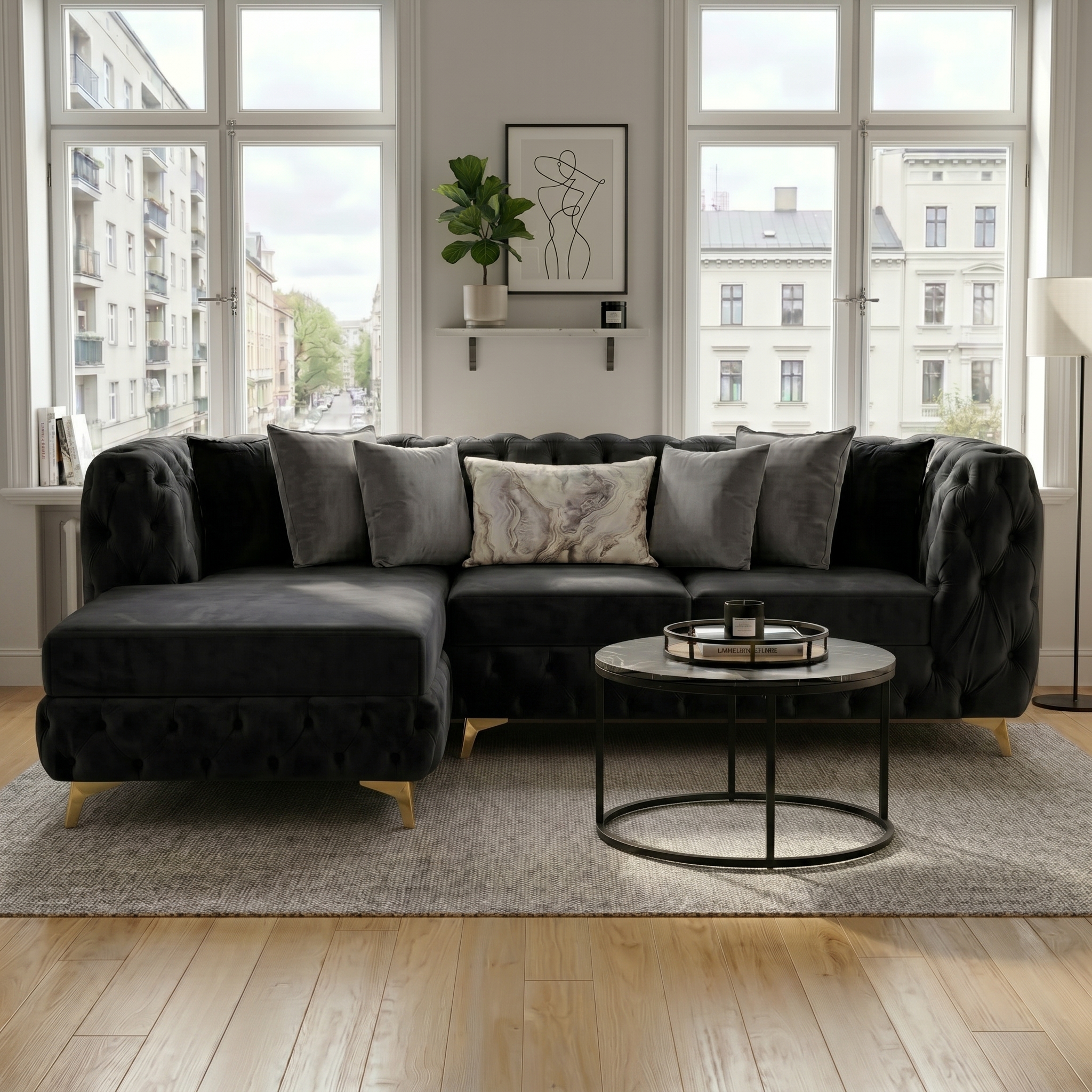 Chesterfield chaise sofa