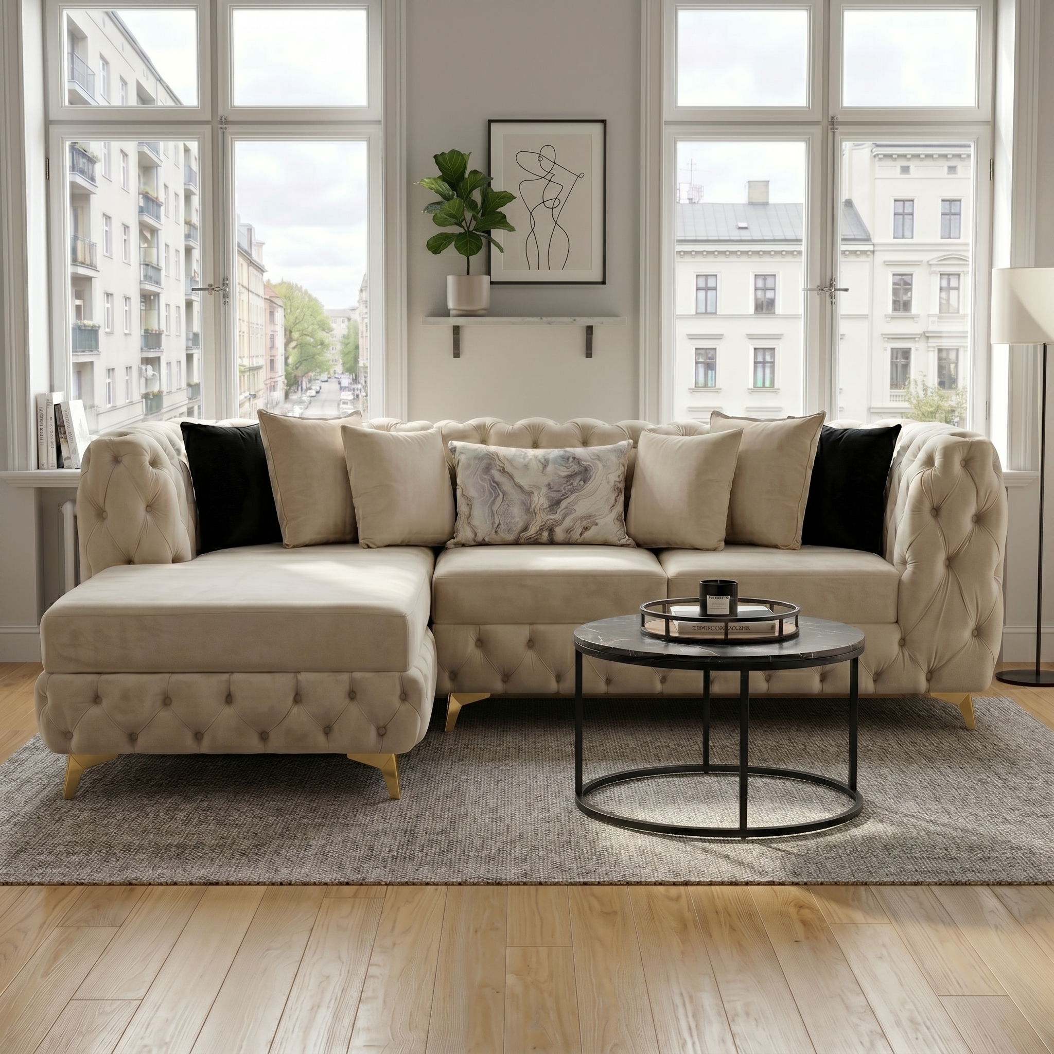 Chesterfield chaise sofa